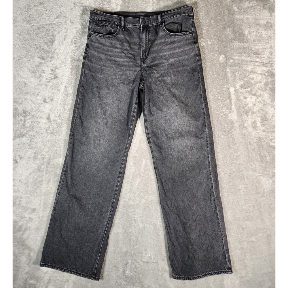 American Eagle Outfitters Straight Leg Jeans - Washed Black